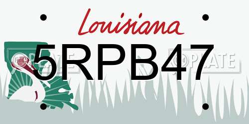 5RPB47 Louisiana License Plate