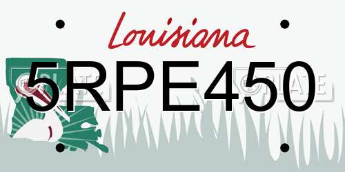 5RPE450 Louisiana License Plate