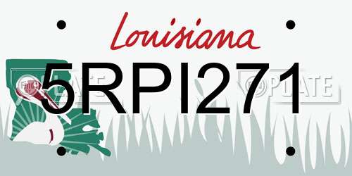 5RPI271 Louisiana License Plate