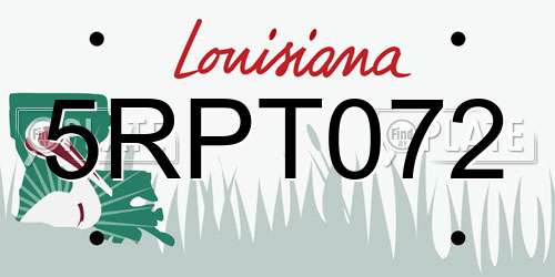 5RPT072 Louisiana License Plate