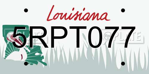 5RPT077 Louisiana License Plate