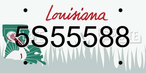5S55588 Louisiana License Plate