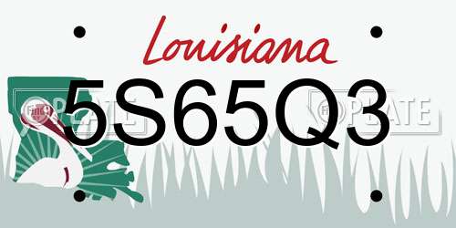 5S65Q3 Louisiana License Plate
