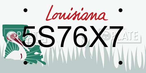 5S76X7 Louisiana License Plate