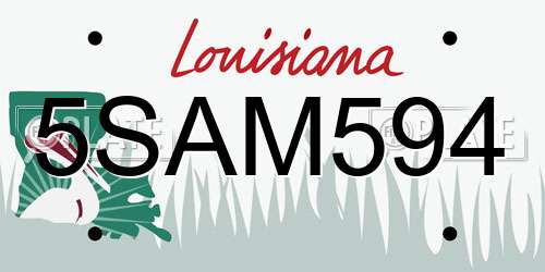 5SAM594 Louisiana License Plate