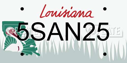 5SAN25 Louisiana License Plate
