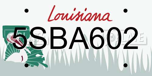 5SBA602 Louisiana License Plate