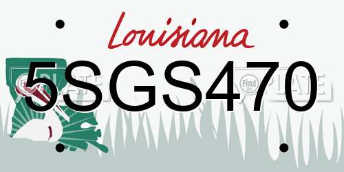 5SGS470 Louisiana License Plate
