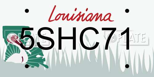 5SHC71 Louisiana License Plate