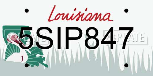 5SIP847 Louisiana License Plate