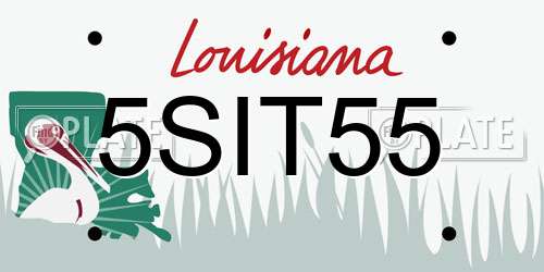 5SIT55 Louisiana License Plate