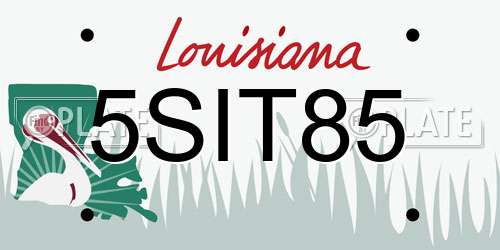 5SIT85 Louisiana License Plate