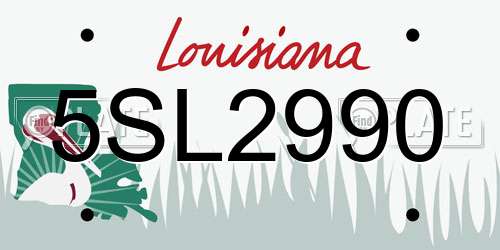 5SL2990 Louisiana License Plate