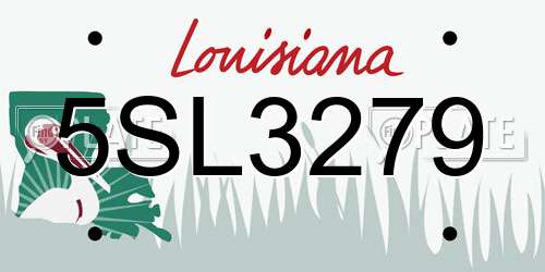 5SL3279 Louisiana License Plate