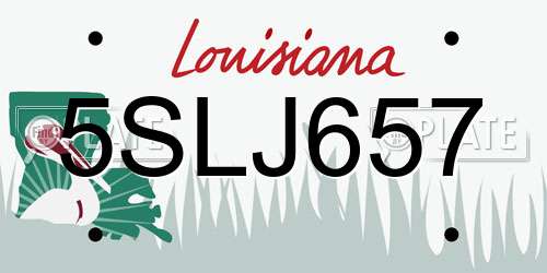 5SLJ657 Louisiana License Plate