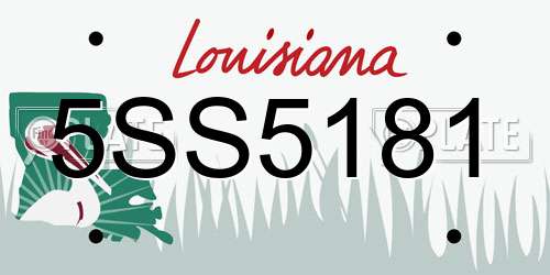 5SS5181 Louisiana License Plate