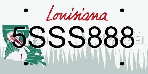 5SSS888 Louisiana License Plate