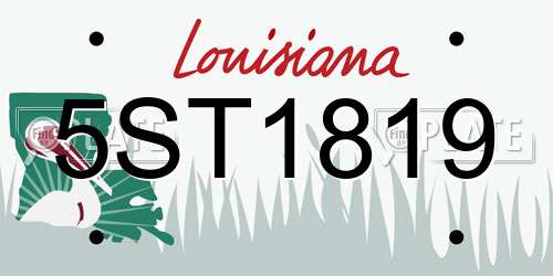 5ST1819 Louisiana License Plate