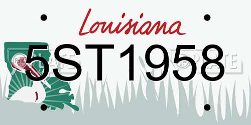 5ST1958 Louisiana License Plate