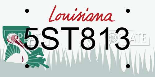 5ST813 Louisiana License Plate