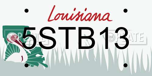 5STB13 Louisiana License Plate