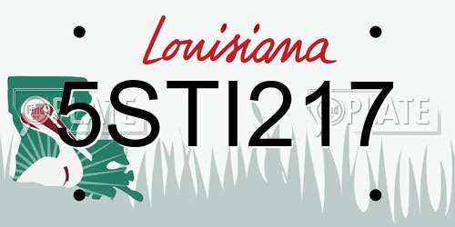 5STI217 Louisiana License Plate