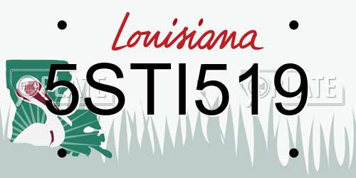 5STI519 Louisiana License Plate