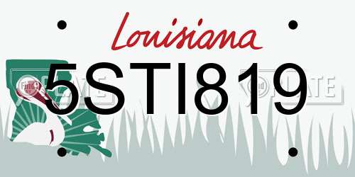 5STI819 Louisiana License Plate