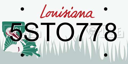 5STO778 Louisiana License Plate