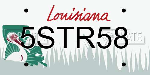 5STR58 Louisiana License Plate