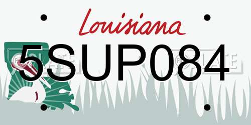 5SUP084 Louisiana License Plate
