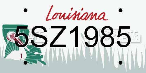 5SZ1985 Louisiana License Plate