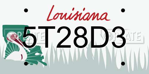 5T28D3 Louisiana License Plate