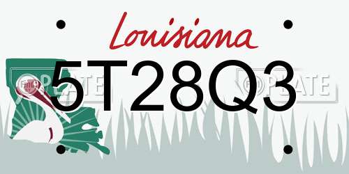 5T28Q3 Louisiana License Plate