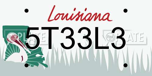 5T33L3 Louisiana License Plate