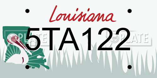 5TA122 Louisiana License Plate