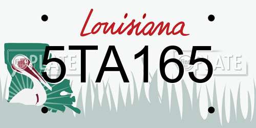 5TA165 Louisiana License Plate