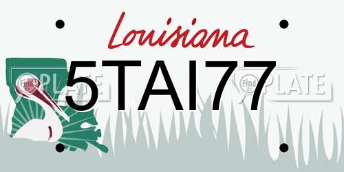5TAI77 Louisiana License Plate