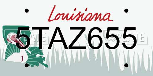 5TAZ655 Louisiana License Plate