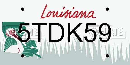 5TDK59 Louisiana License Plate