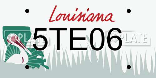 5TE06 Louisiana License Plate