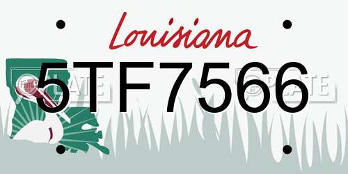 5TF7566 Louisiana License Plate