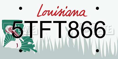 5TFT866 Louisiana License Plate