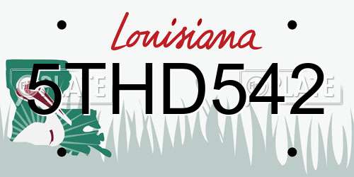 5THD542 Louisiana License Plate