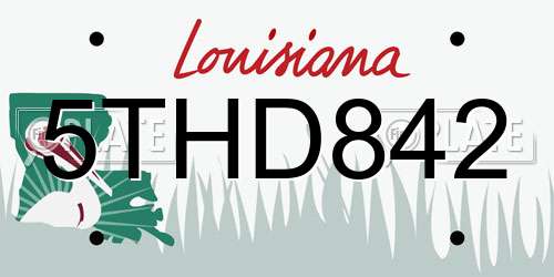 5THD842 Louisiana License Plate