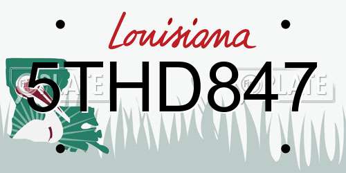 5THD847 Louisiana License Plate