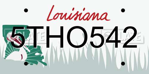 5THO542 Louisiana License Plate