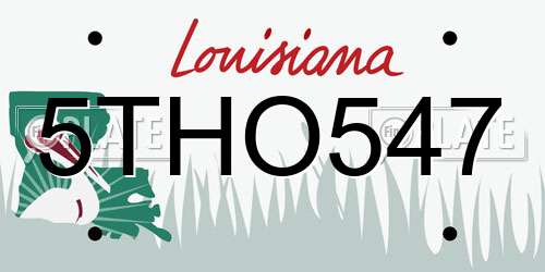 5THO547 Louisiana License Plate