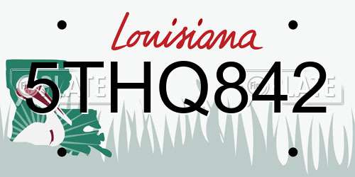 5THQ842 Louisiana License Plate