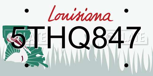 5THQ847 Louisiana License Plate
